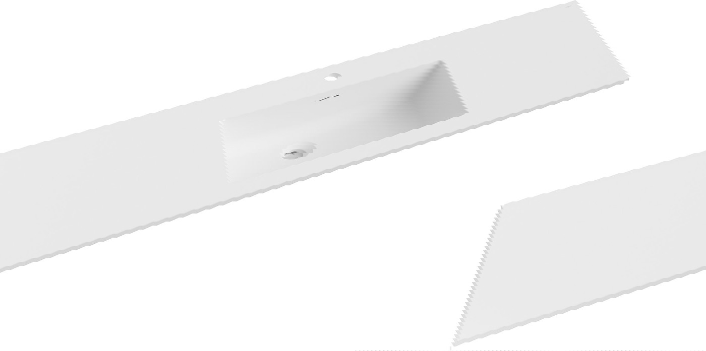 Mexen Otis umywalka wpuszczana w blat prawa 161 x 46,5 cm, biała mat - 25181601P