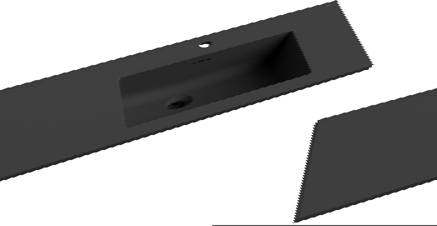 Mexen Otis umywalka wpuszczana w blat prawa 121 x 46,5 cm, czarna mat - 25181271P