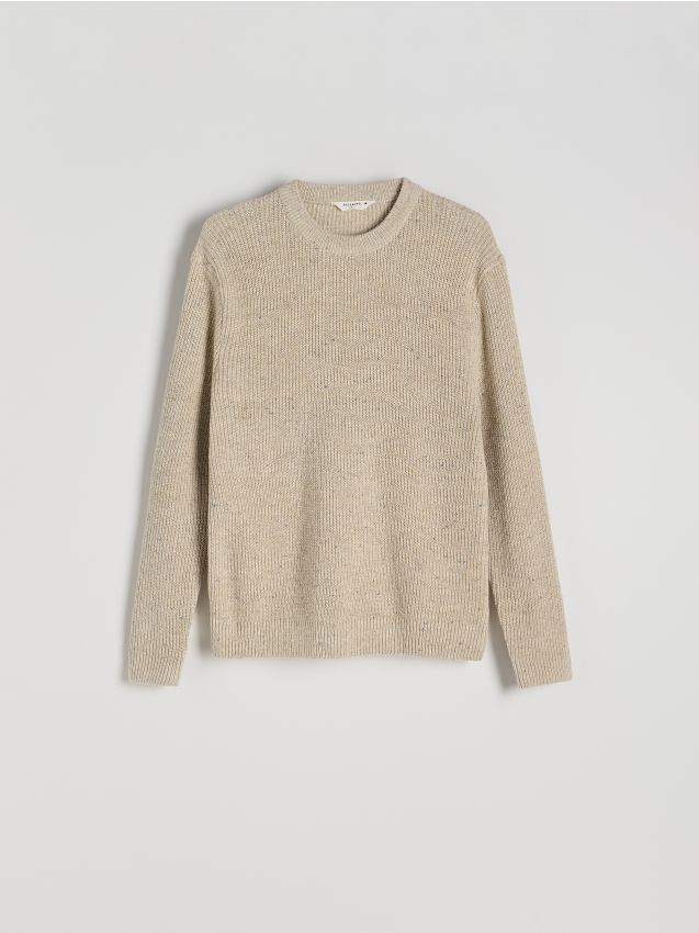 Reserved - Dzianinowy sweter - beżowy