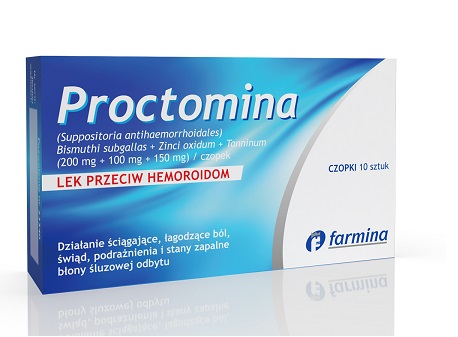 Farmina SP. Z O.O. Proctomina przeciw hemoroidom 10 czopków 3203461