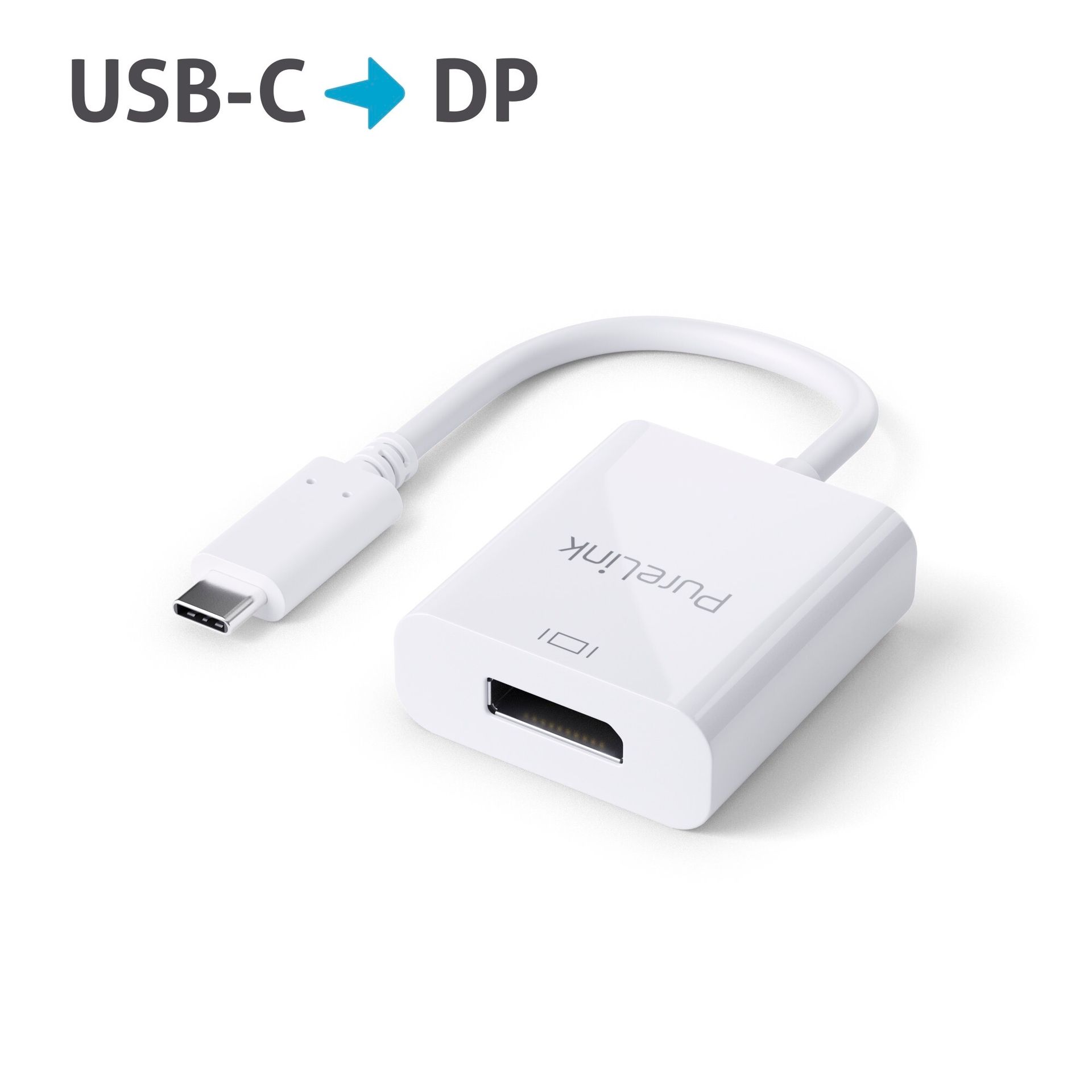 Purelink IS200 adapter wtyczka USB-C na gniazdo DisplayPort 4K 0,1m - biały