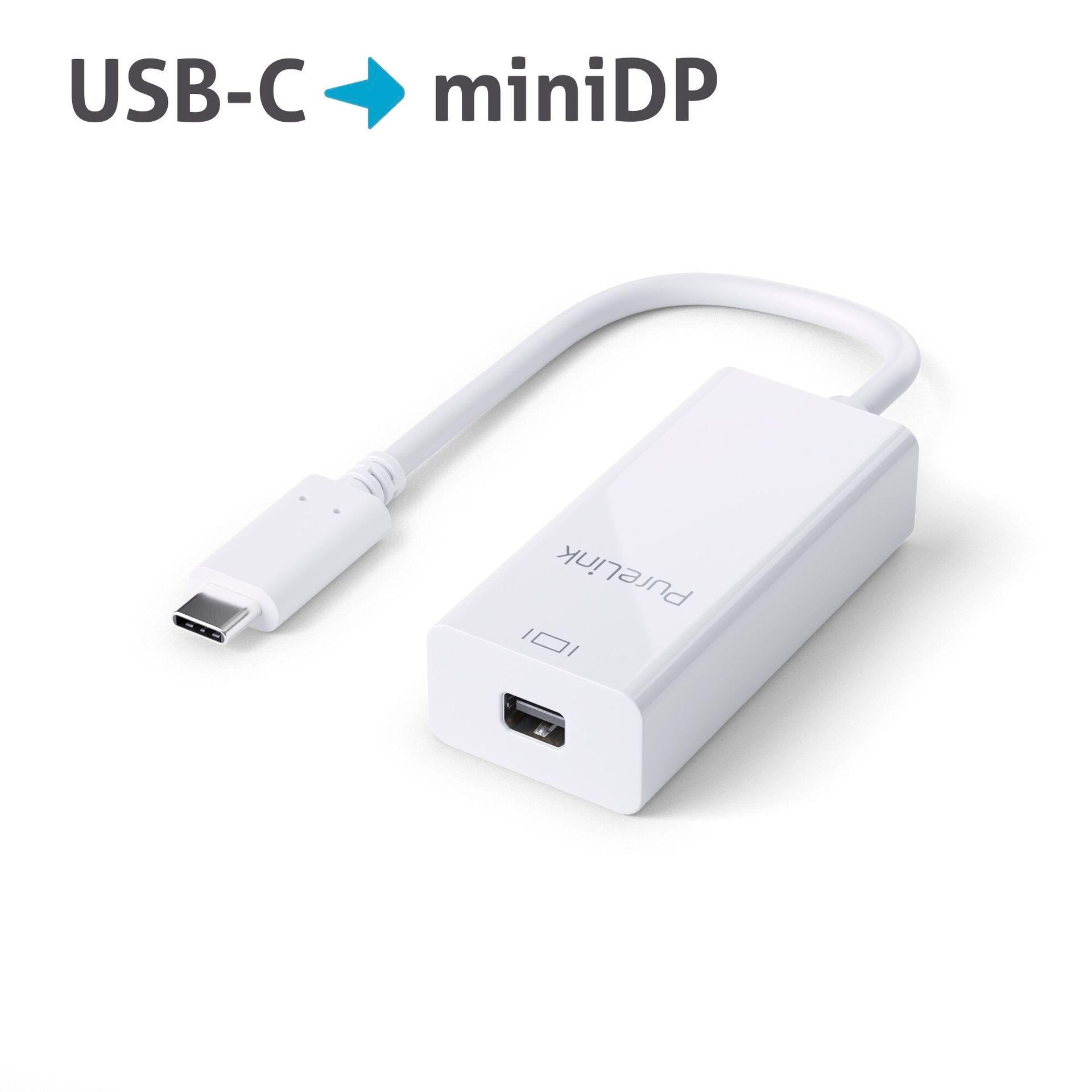 Purelink IS210 adapter wtyczka USB-C na gniazdo Mini DisplayPort 4K 0,10m - biały