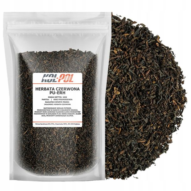 HERBATA CZERWONA PU-ERH 1kg Liściasta naturalna