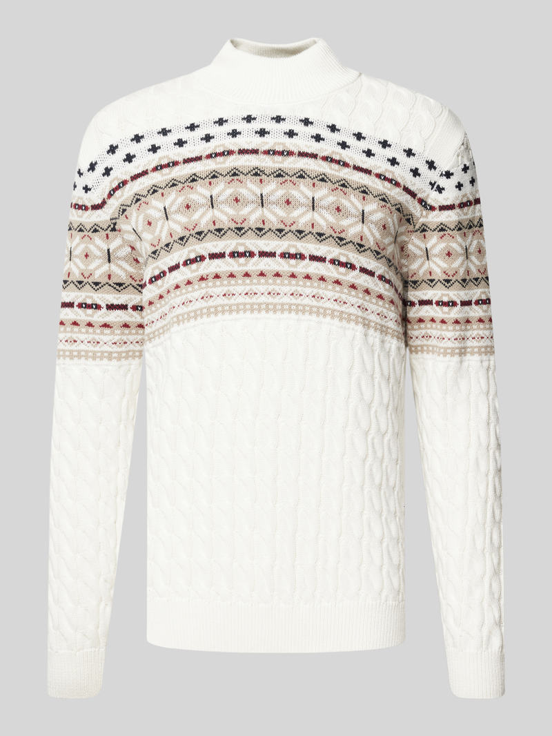 Sweter z dzianiny z golfem
