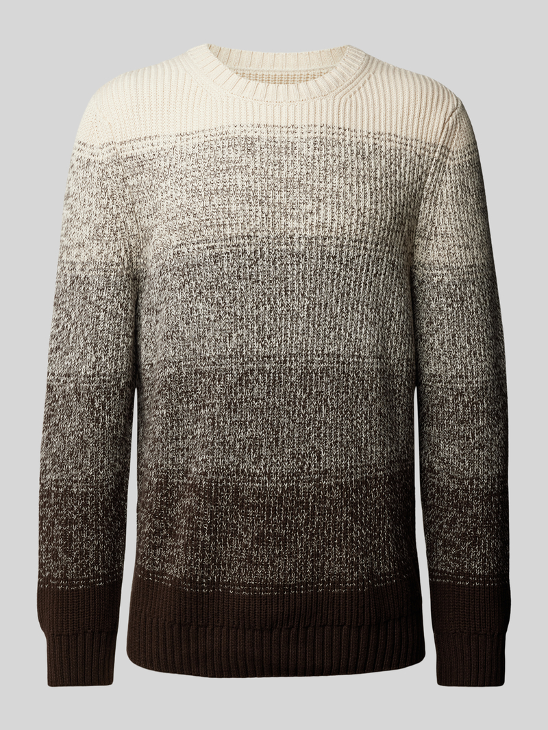 Sweter z dzianiny z okrągłym dekoltem