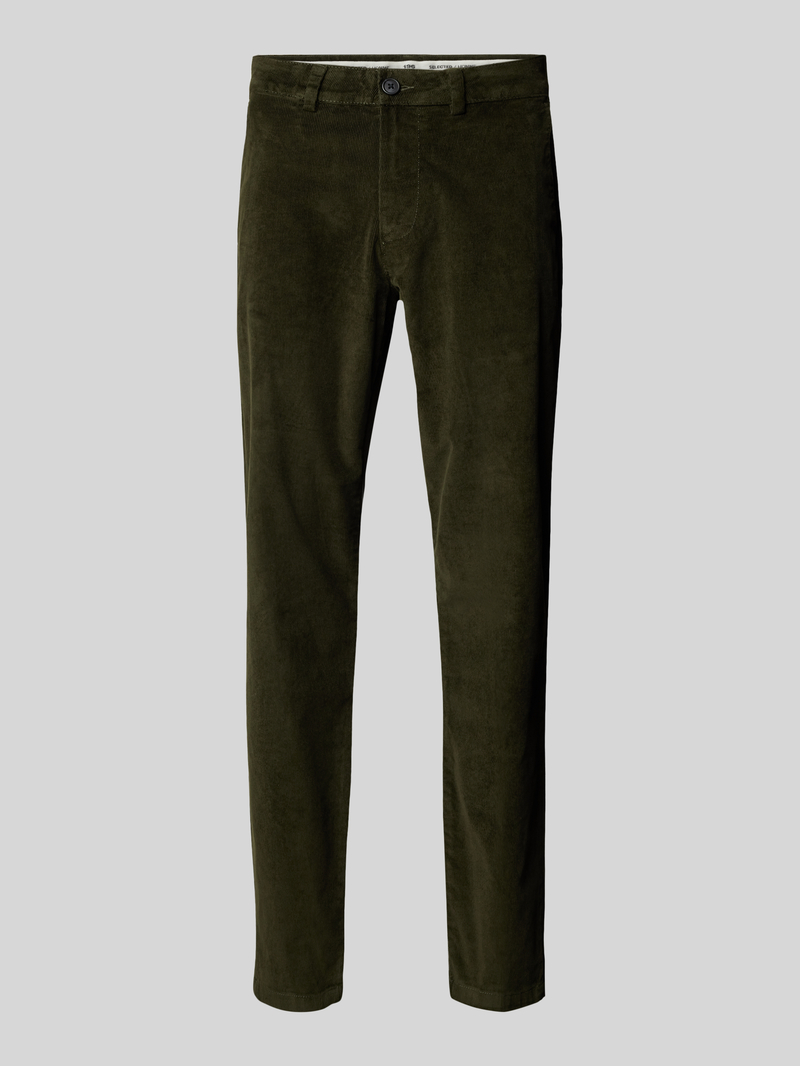 Spodnie o kroju straight fit ze sztruksu model ‘MILES’