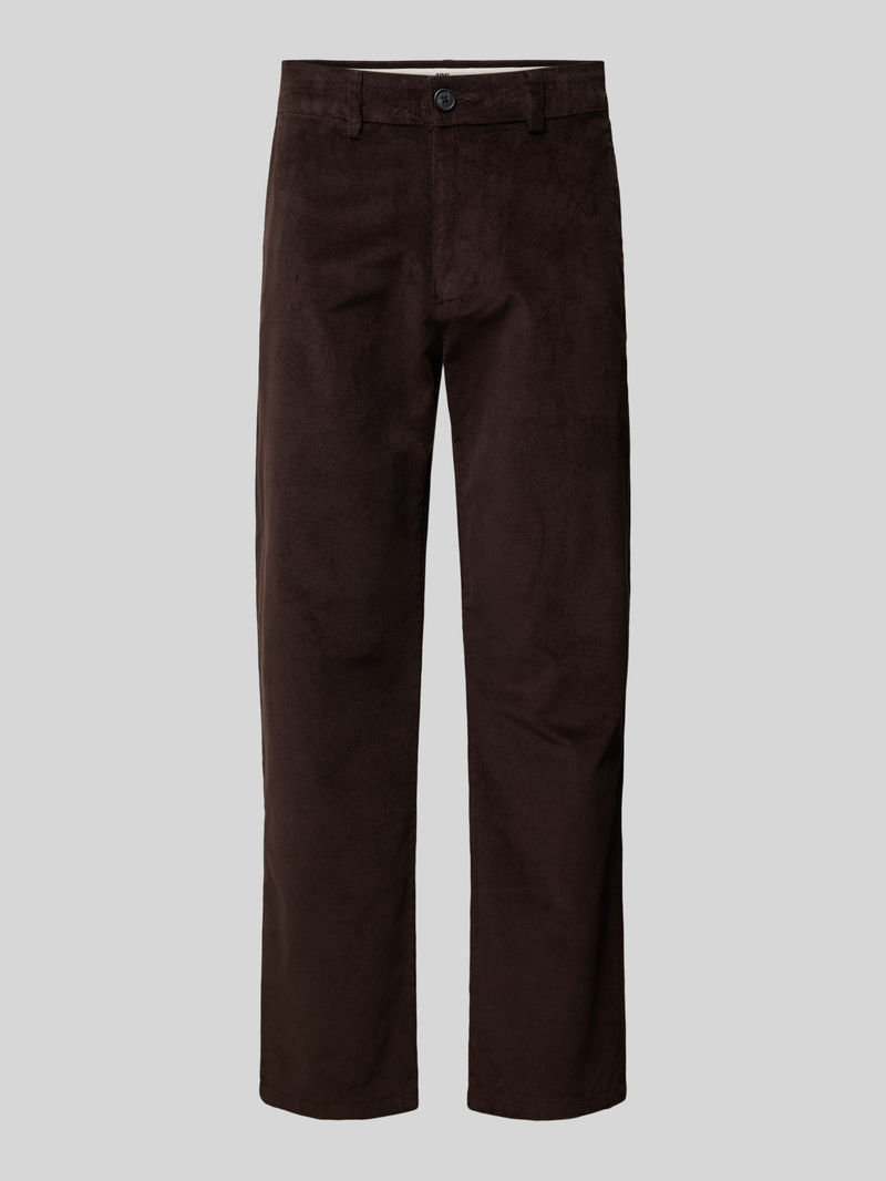 Spodnie o kroju straight fit ze sztruksu model ‘MILES’