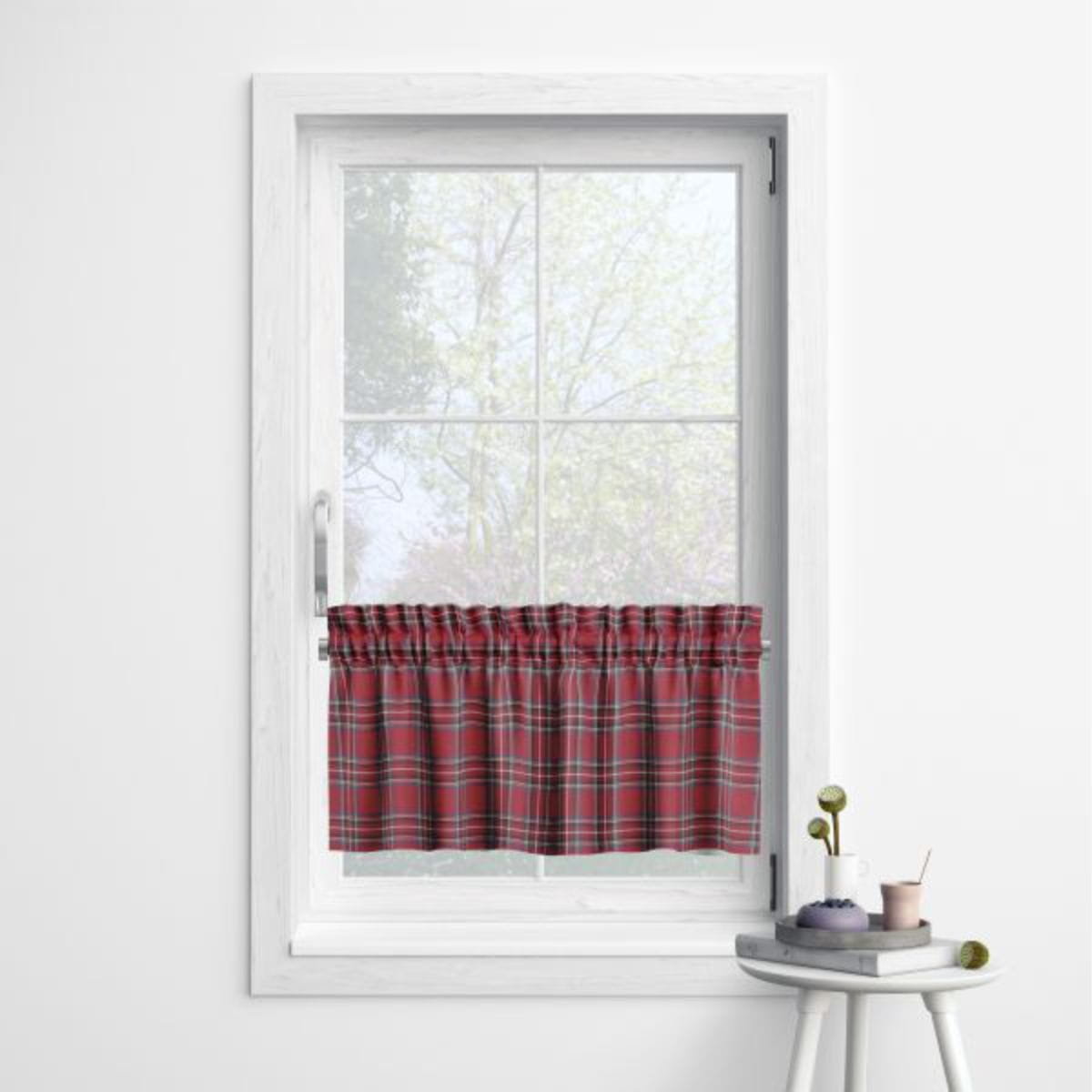 Zazdrostka CLASSIC wzór CL07 | bordowa krata 60 x 150 cm