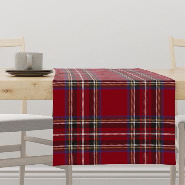 Bieżnik CLASSIC wzór CL07 bordowa krata 40 x 300 cm