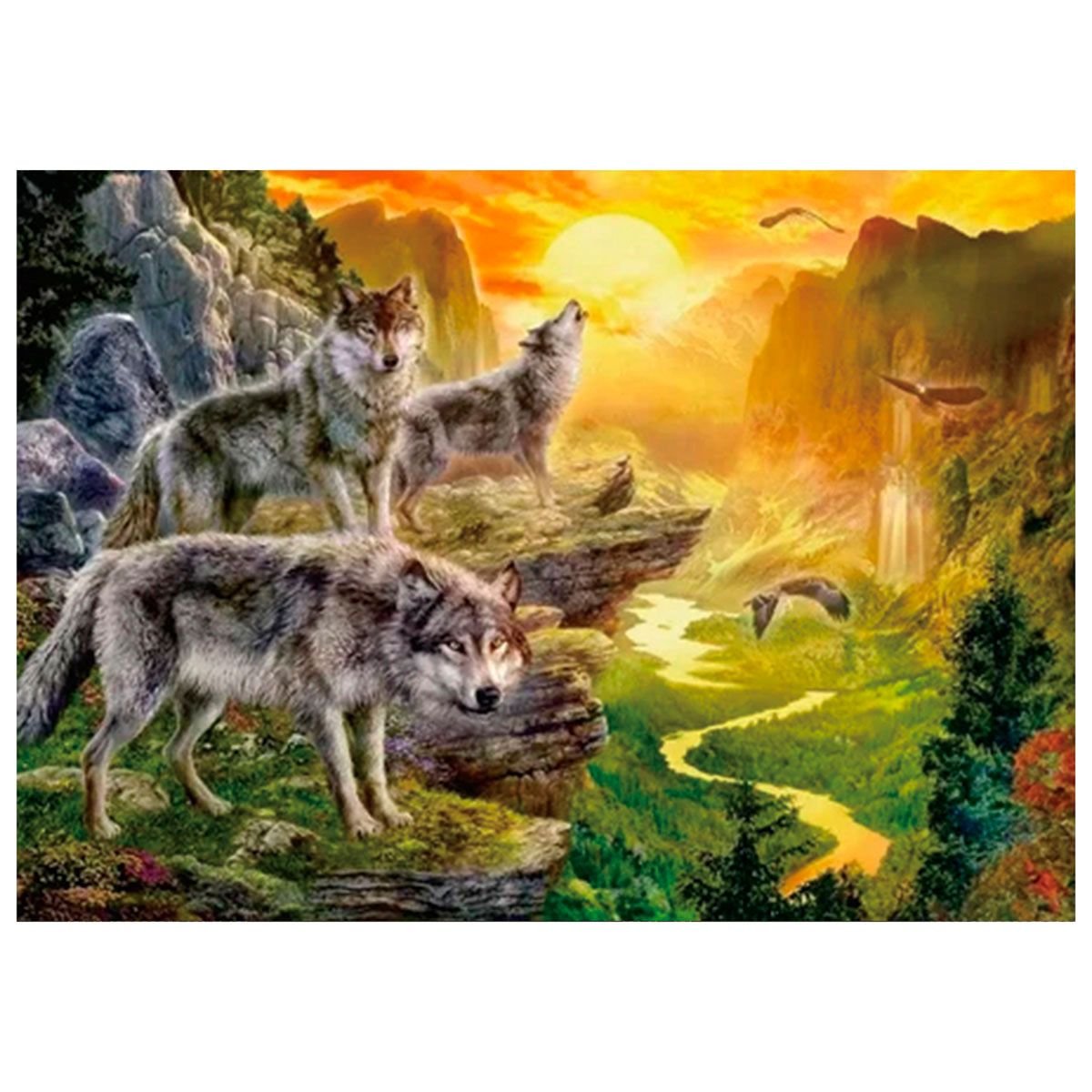 Mozaika diamentowa, haft 30x40 Wilki v2  Flamingo line