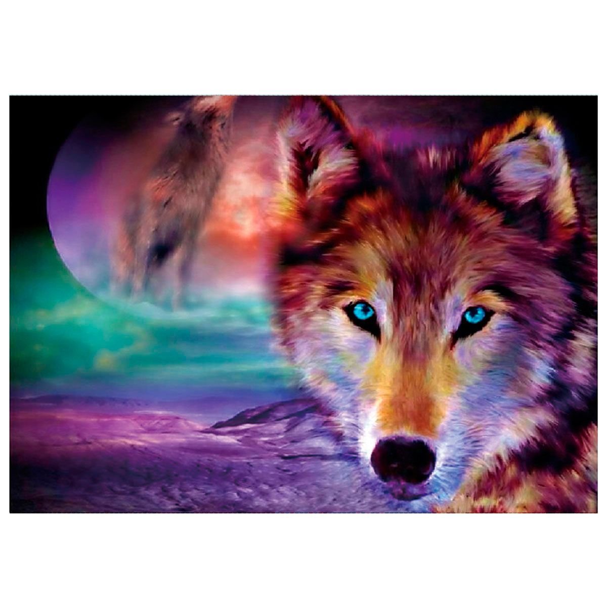 Mozaika diamentowa, haft 30x40 Wilk v2 Flamingo line