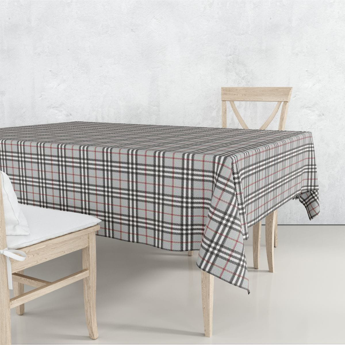 Obrus CLASSIC wzór CL01 | szara krata 110 x 160 cm