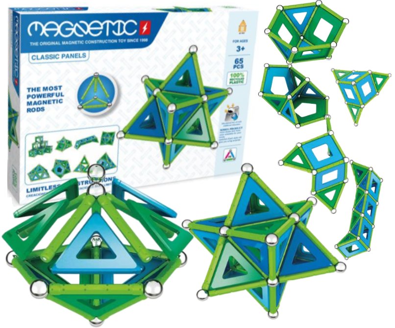 Klocki magnetyczne konstrukcyjne MAGNETIC magnesy 65el