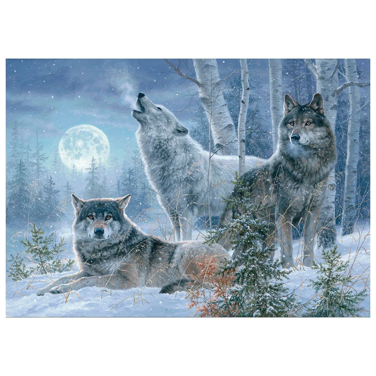 Mozaika diamentowa, haft 30x40 Wilki v3 Flamingo line