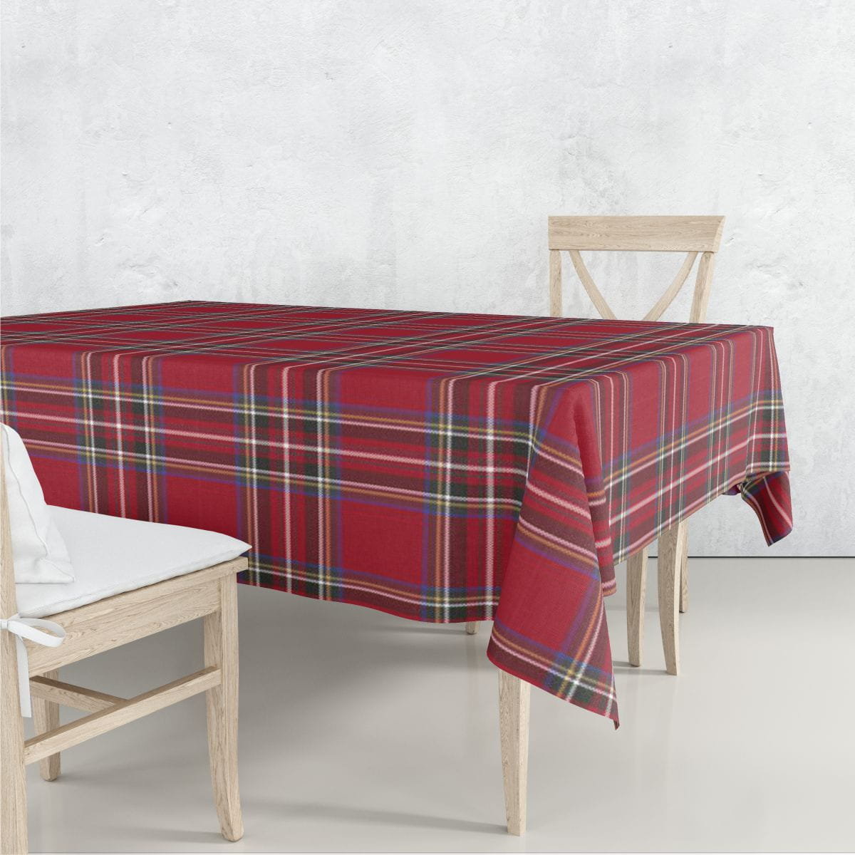 Obrus CLASSIC wzór CL07 | bordowa krata 110 x 160 cm