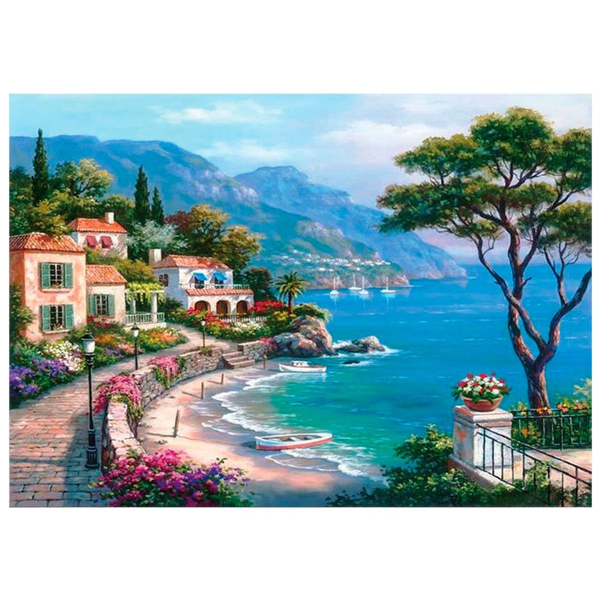 Mozaika diamentowa, haft 30x40 Zatoka nad Morzem Śródziemnym Flamingo line