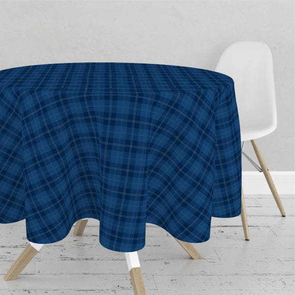 Obrus okrągły CLASSIC wzór CL08 | niebieska krata średnica 110 cm