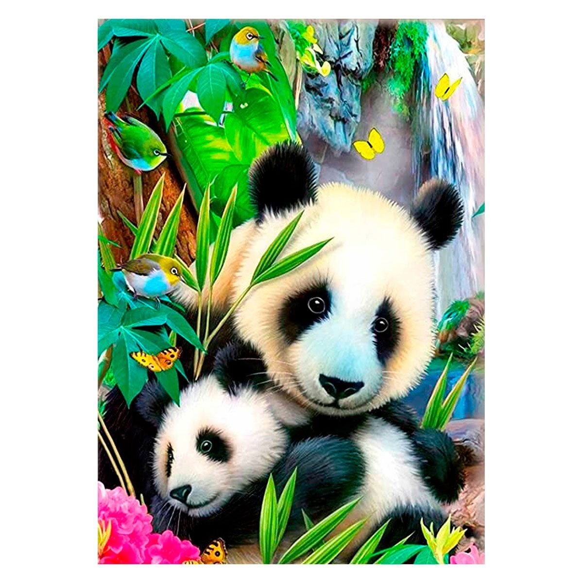 Mozaika diamentowa, haft 30x40 Panda Flamingo line