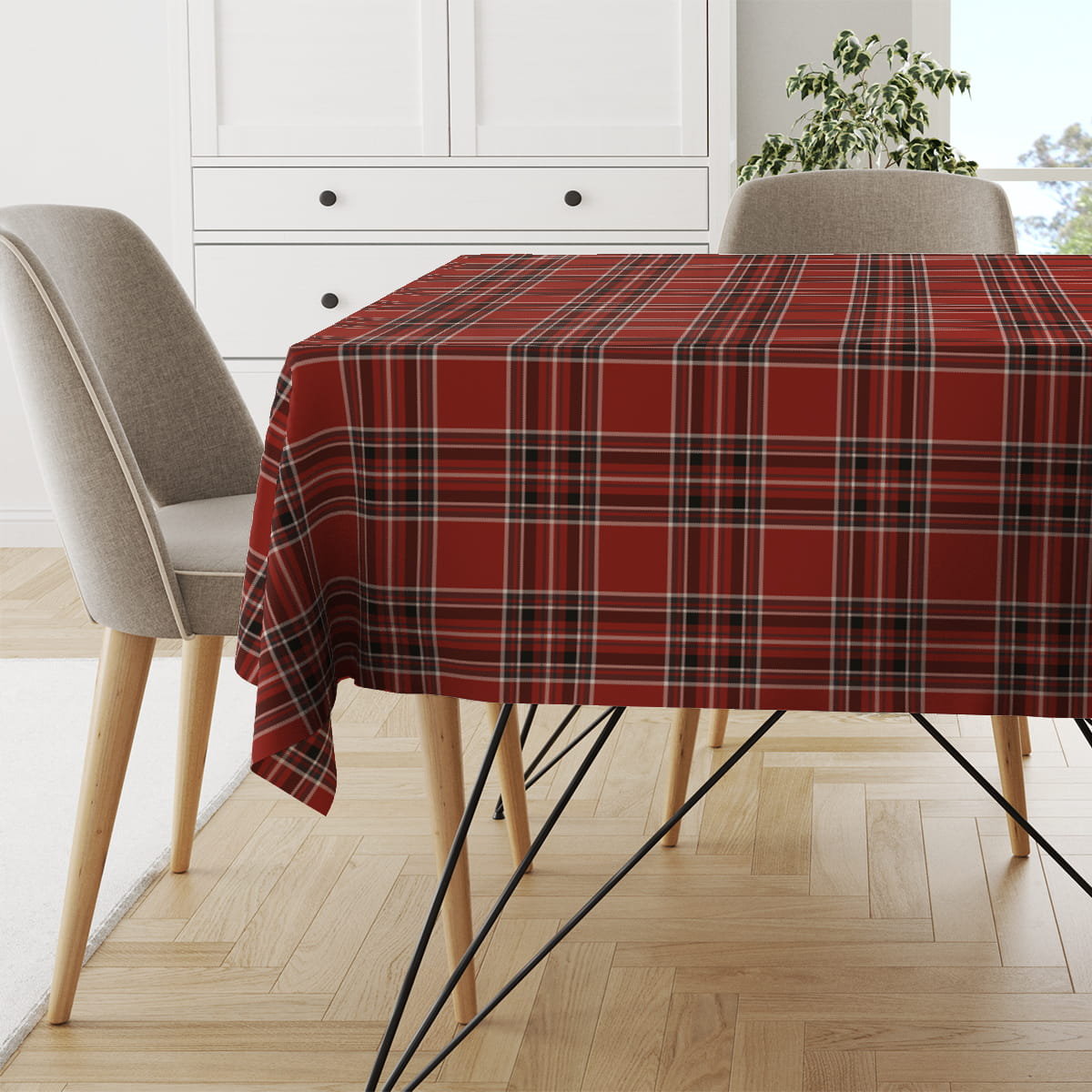 Obrus CLASSIC wzór CL13 | Czerwona krata 150 x 320 cm