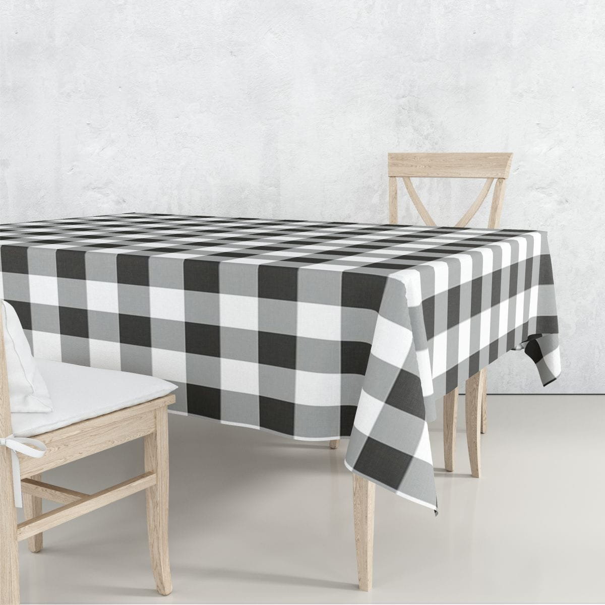 Obrus CLASSIC wzór CL09 | czarno-biała krata 130 x 170 cm