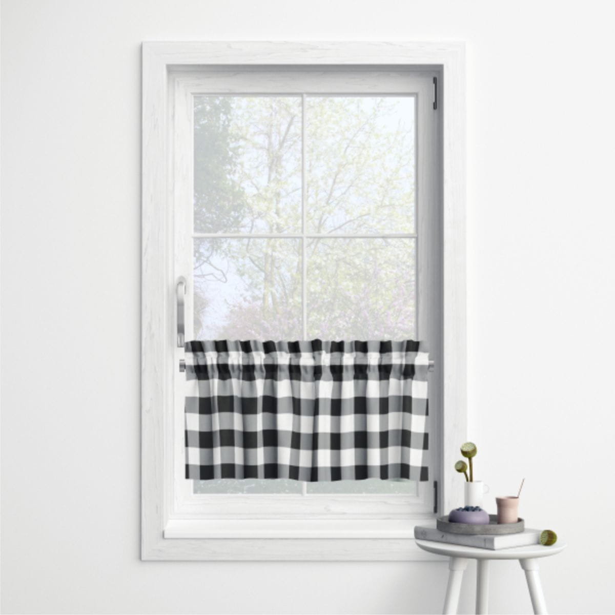 Zazdrostka CLASSIC wzór CL09 | czarno-biała krata 60 x 210 cm