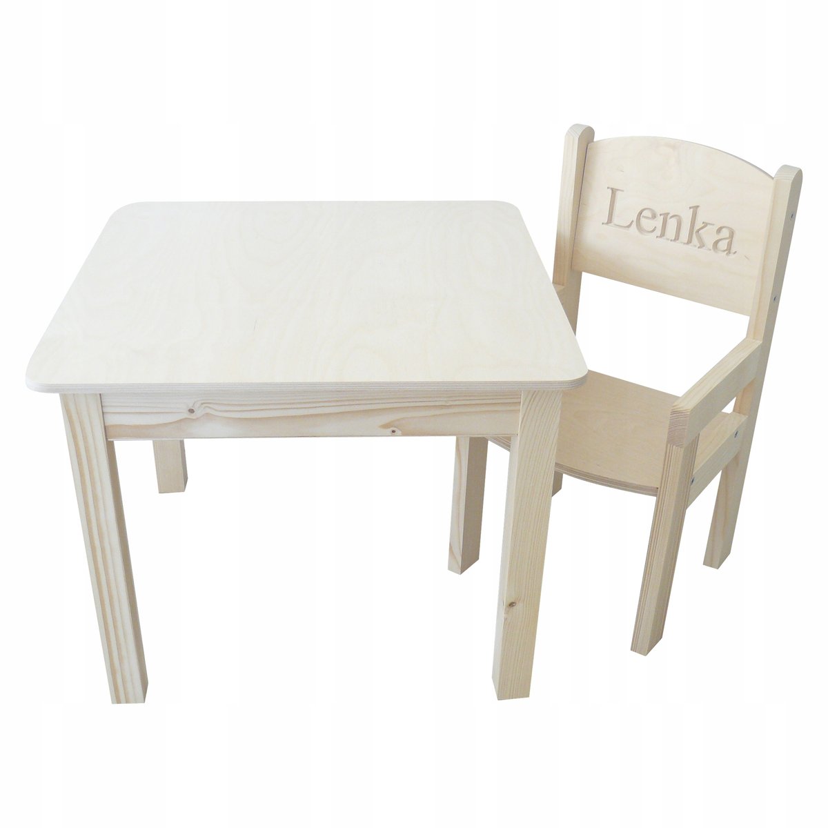 STOLIK 50/50 + KRZESEŁKO PEŁNE Z PODŁOKIETNIKIEM DLA MALUCHA + GRAWER IMIĘ
