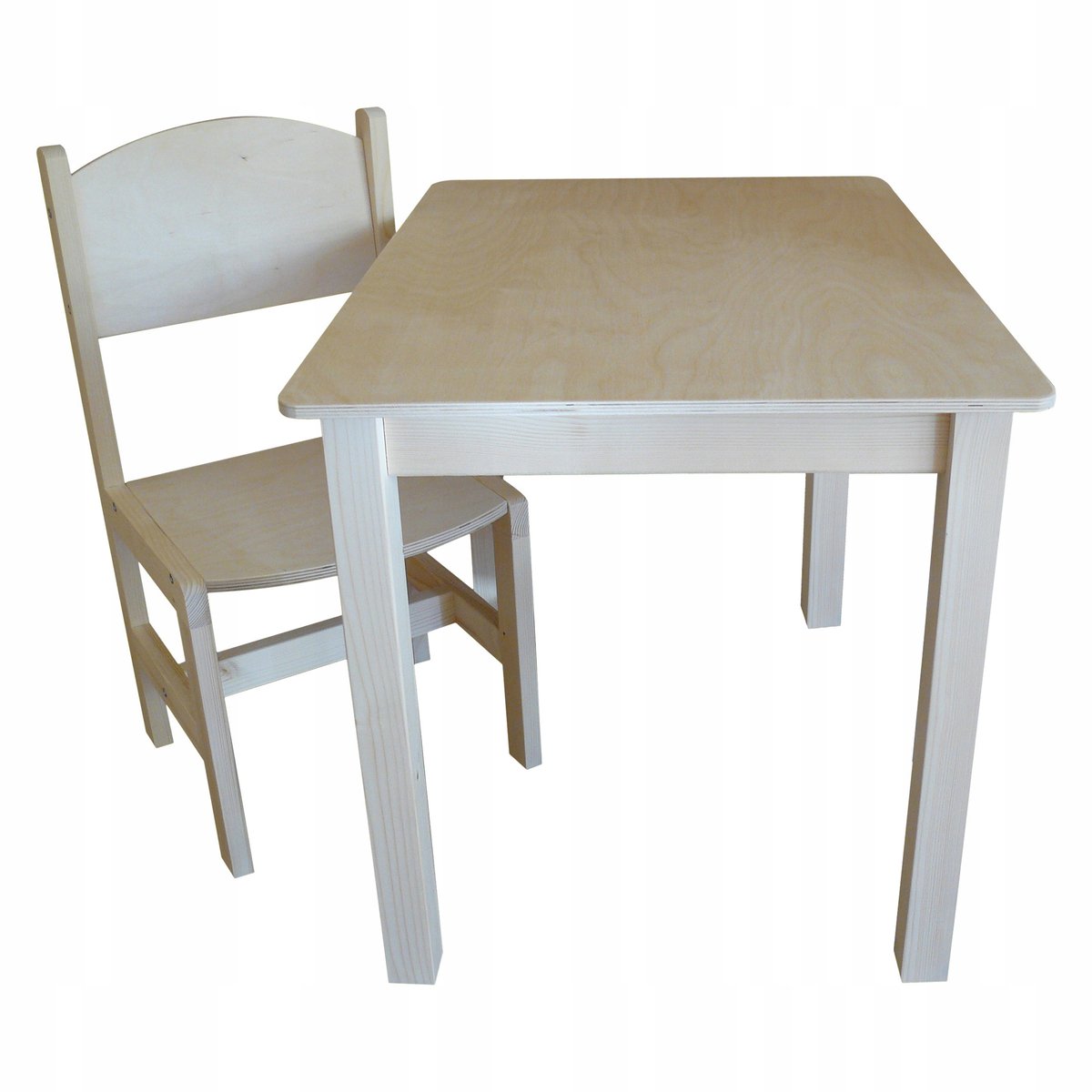 STOLIK DREWNIANY 75/50 + KRZESEŁKO STARSZAK PEŁNE