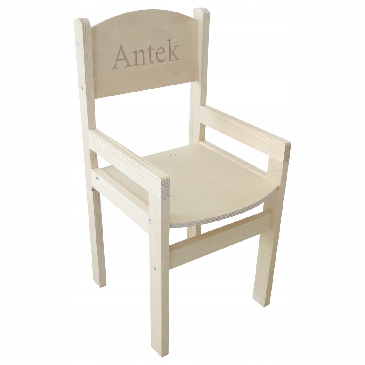 KRZESEŁKO DLA STARSZAKA PEŁNE Z PODŁOKIETNIKIEM + GRAWER Z IMIENIEM