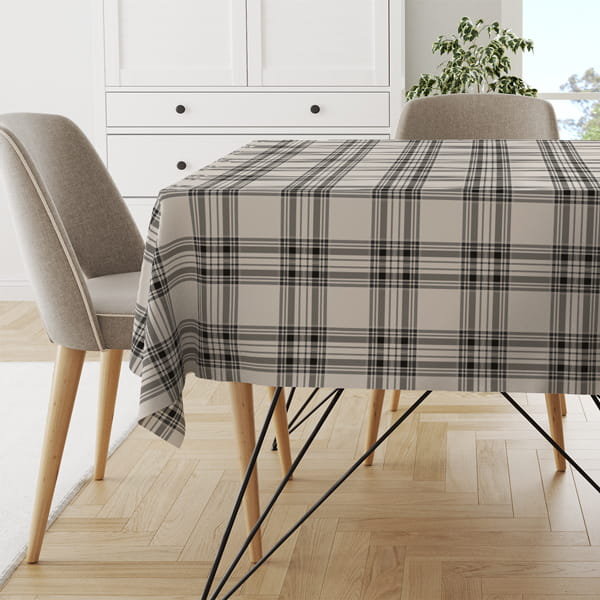 Obrus CLASSIC wzór CL12 | Beżowa krata 150 x 200 cm