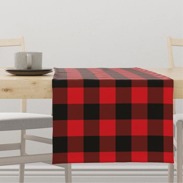 Bieżnik CLASSIC wzór CL10 czarno-czerwona krata 40 x 260 cm