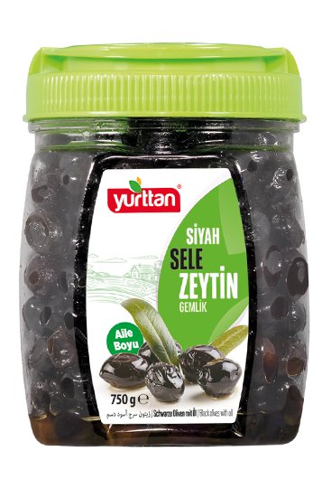 Naturalne Tureckie Czarne Oliwki Gemlik 750g