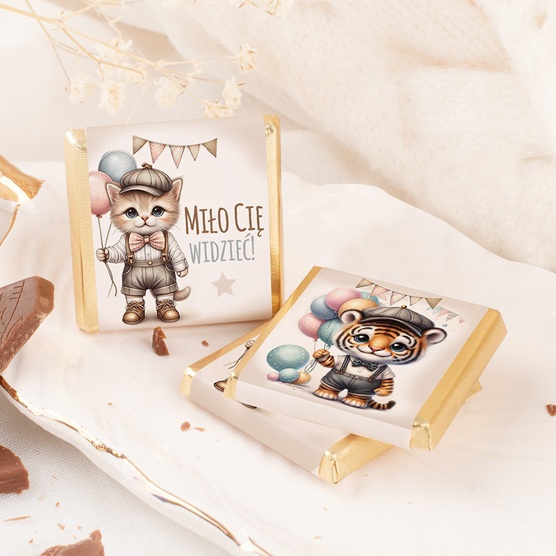 CZEKOLADKI uniwersalne na Urodzinki Roczek Dziecka 10 szt.