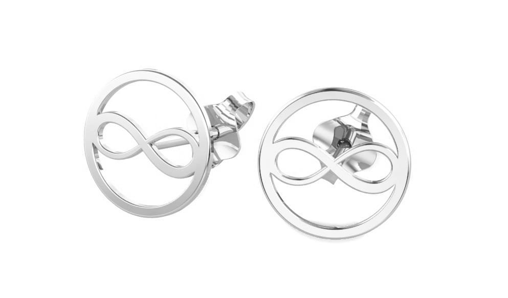Srebrne kolczyki rodowane znak nieskończoności pr925