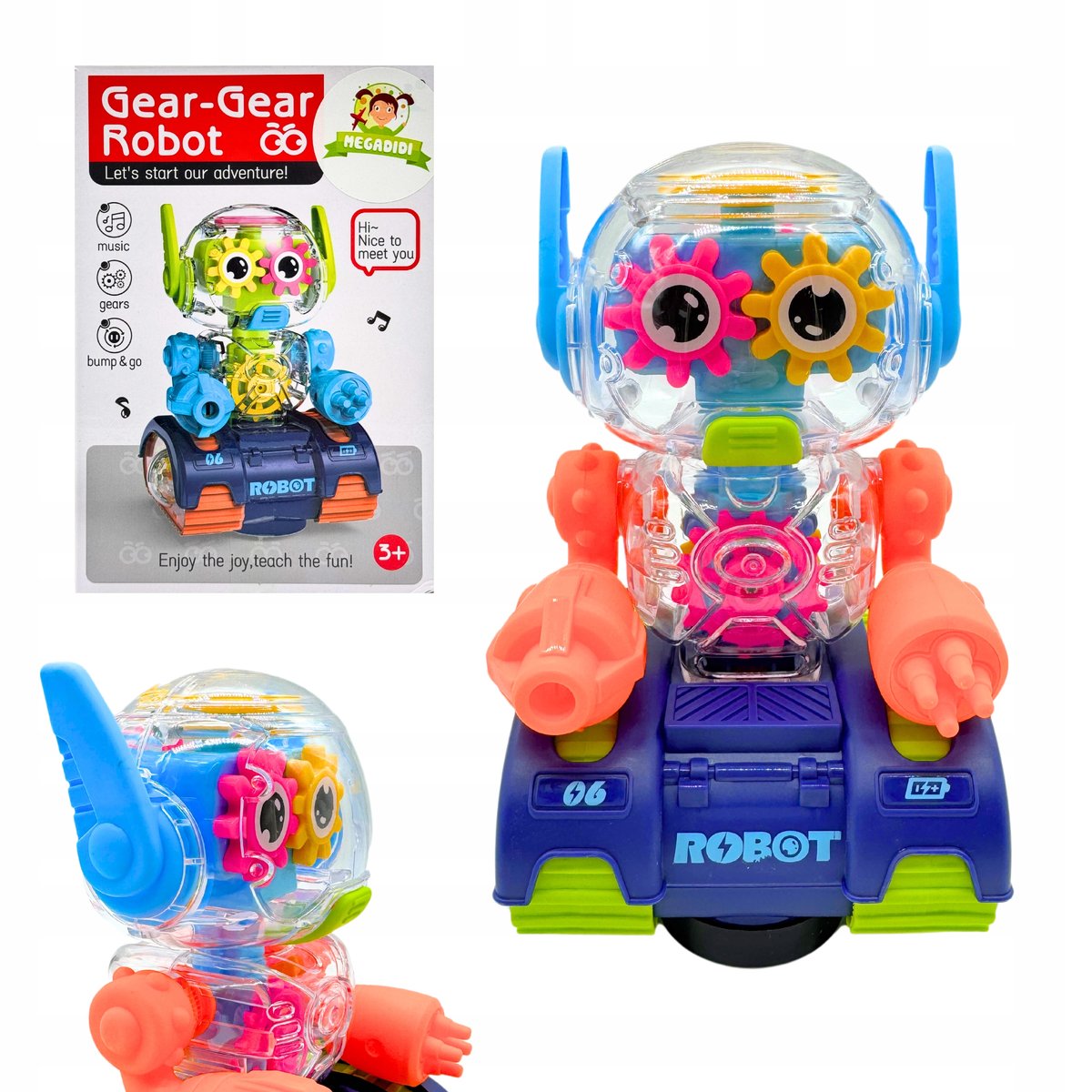ROBOT TRYBY efekty ŚWIETLNE i DŹWIĘKOWE ruchomy NA GĄSIENICACH