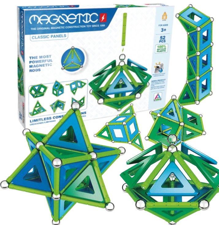 Klocki magnetyczne konstrukcyjne MAGNETIC magnesy 52el