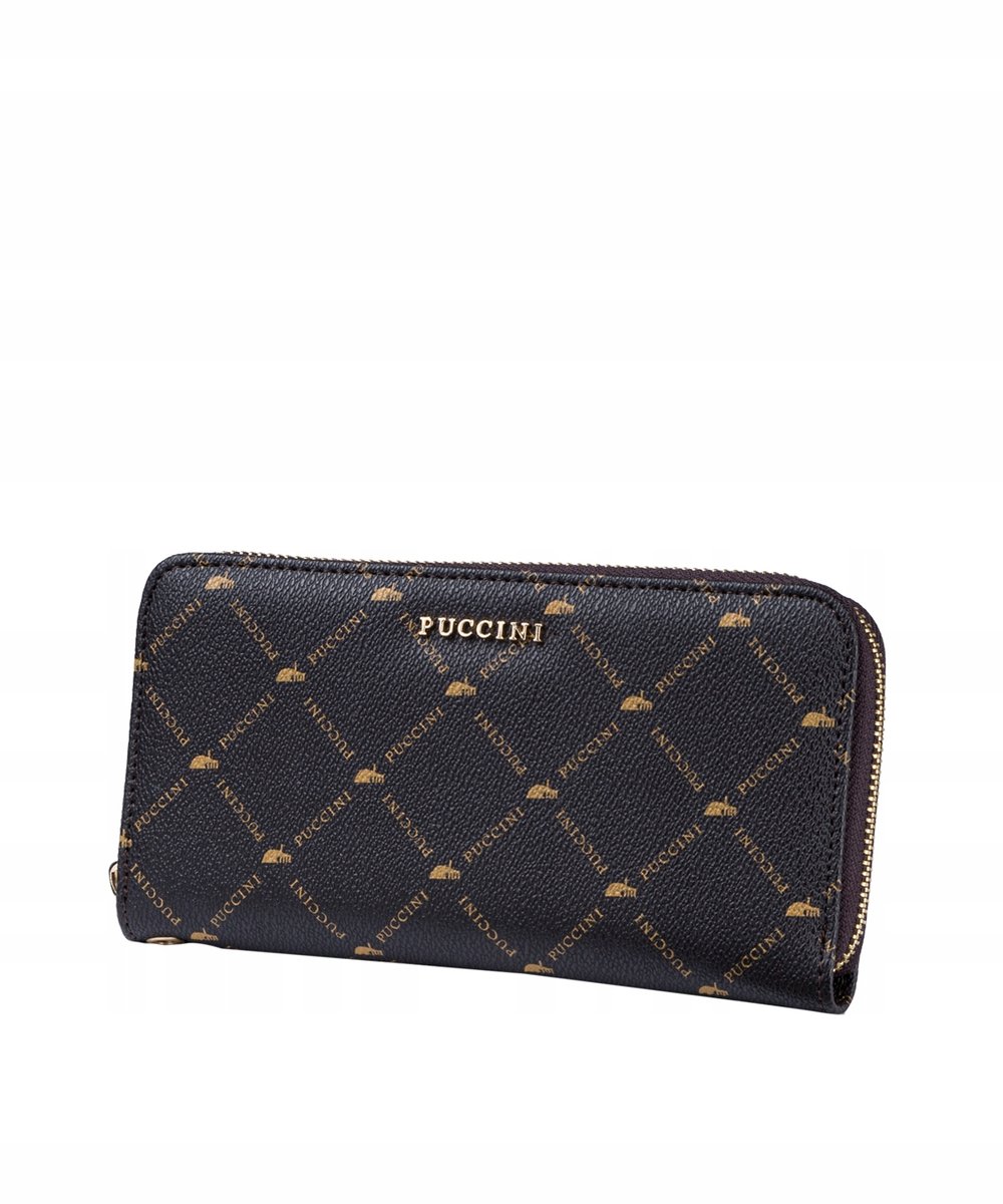 Portfel Damski Duży Skóra Ekologiczna PUCCINI Brązowy Monogram PLXP0313 2