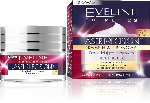 Eveline Cosmetics, Laser Precision 70+, krem  na noc remodelująco-naprawczy, 50 ml