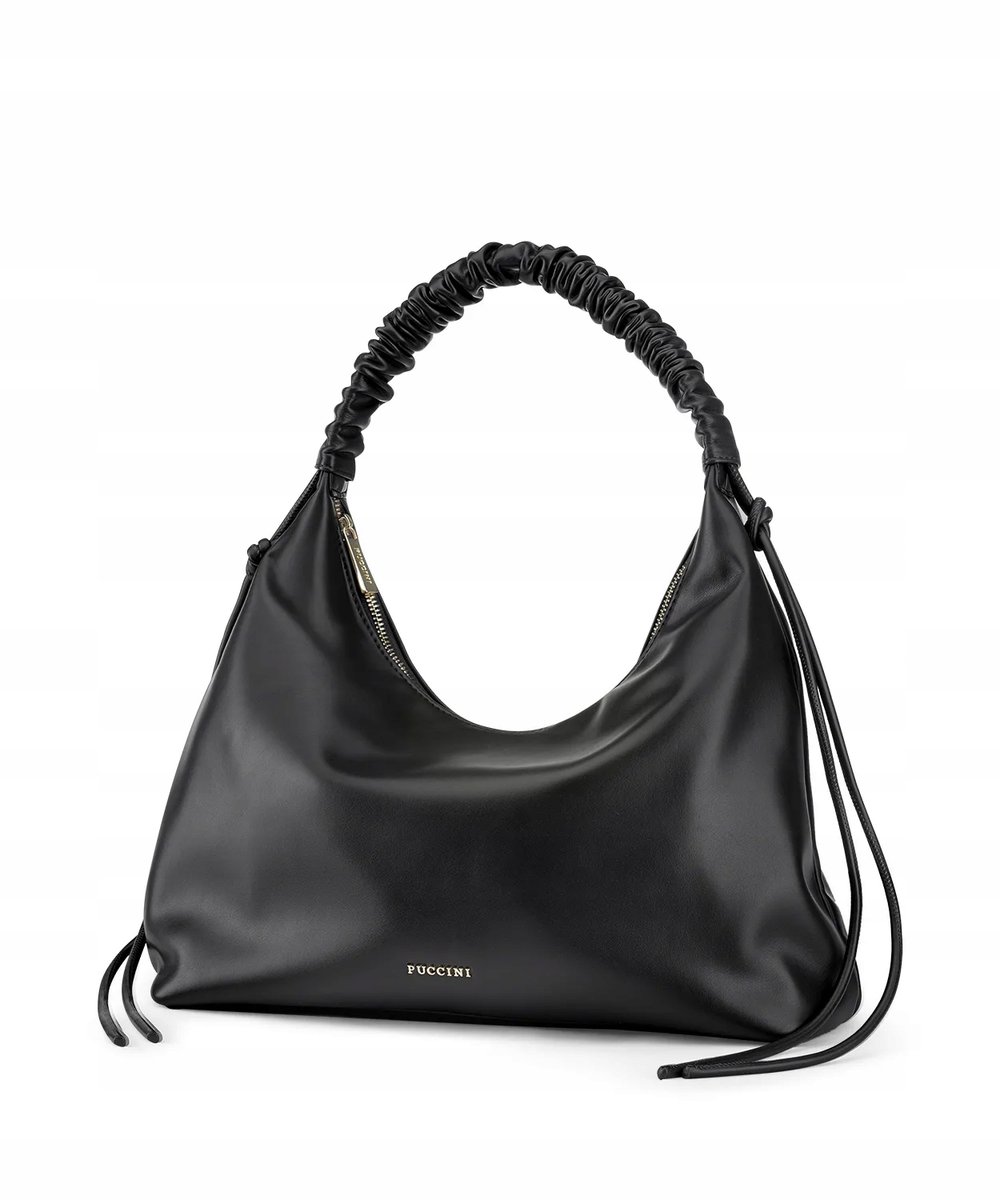 Torebka Damska Mała Typu Hobo PUCCINI Czarna BK2241215S-1
