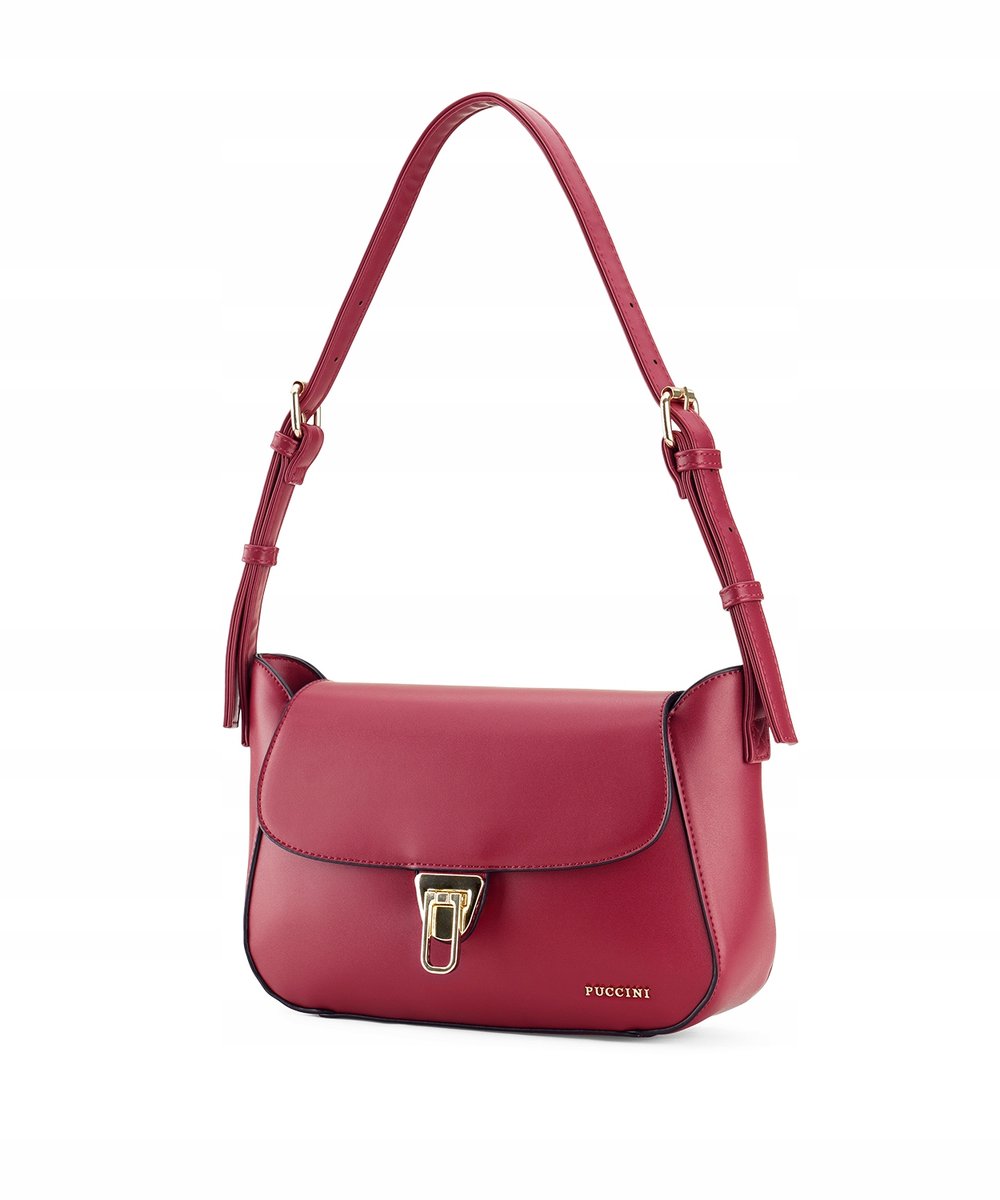 Torebka Damska Bagietka Na Ramię Na Pasku PUCCINI Czerwona BK2241216M-3