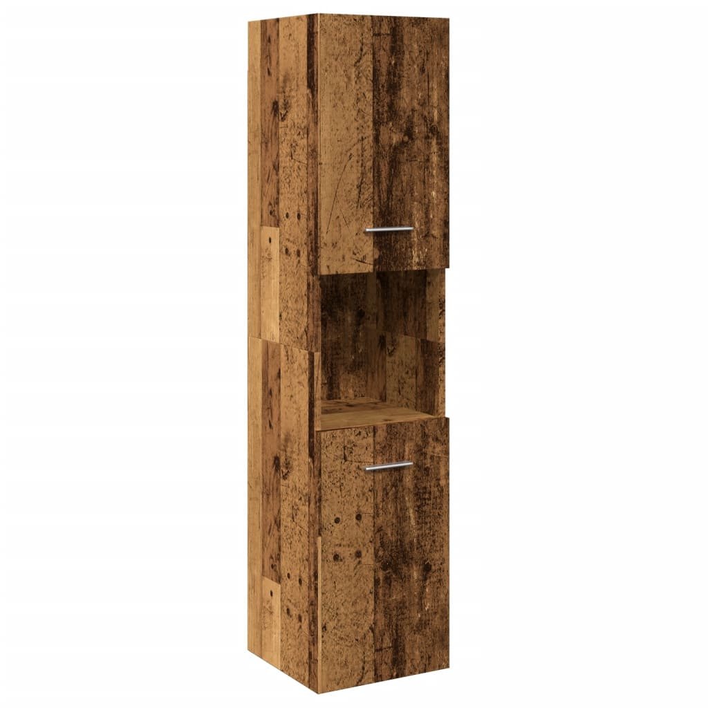 vidaXL Wisząca szafka łazienkowa, stare drewno, 30x30x130 cm