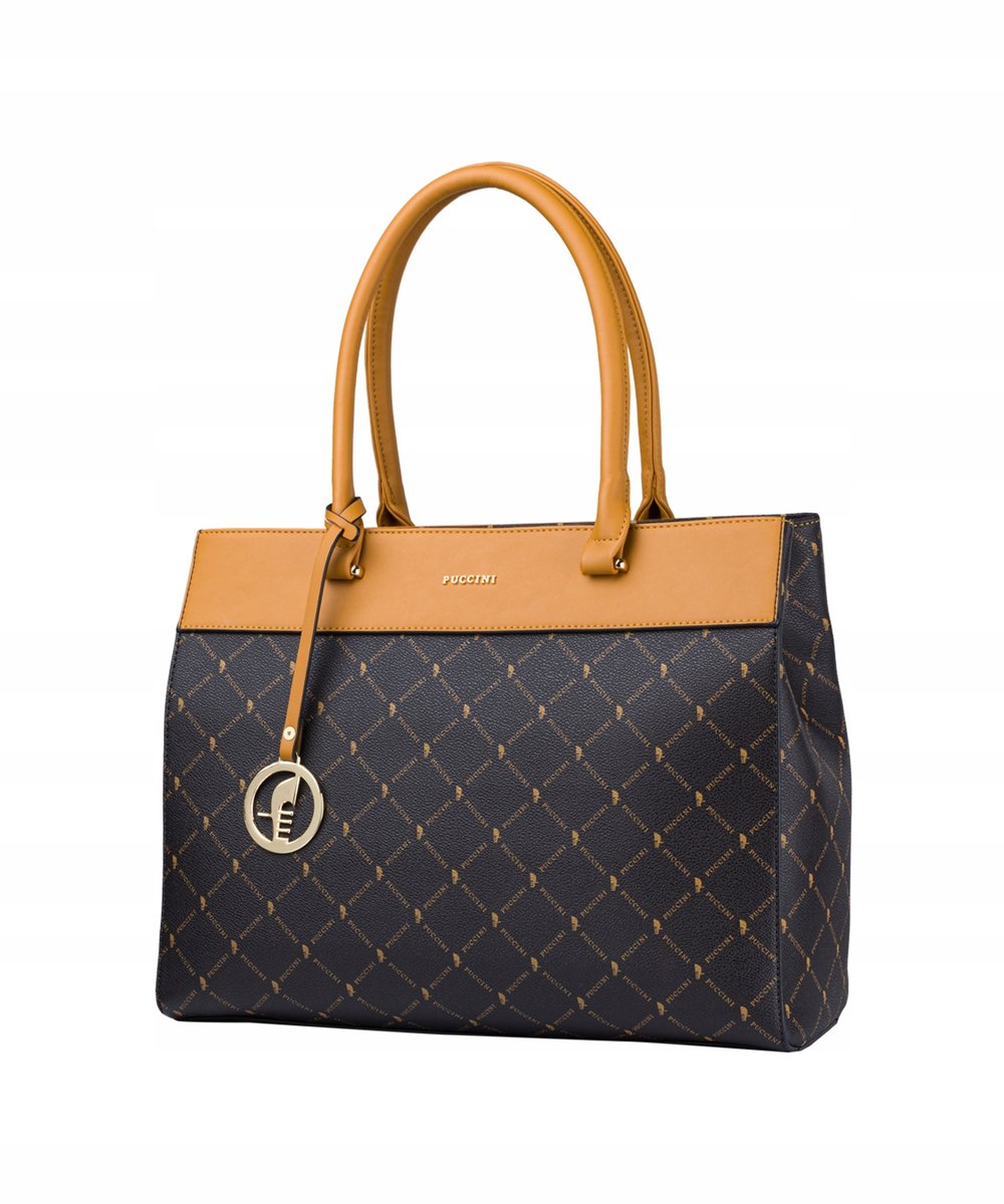 Duża Torebka Damska Shopper Elegancka Na Ramię PUCCINI Brązowa BLXP0040 2