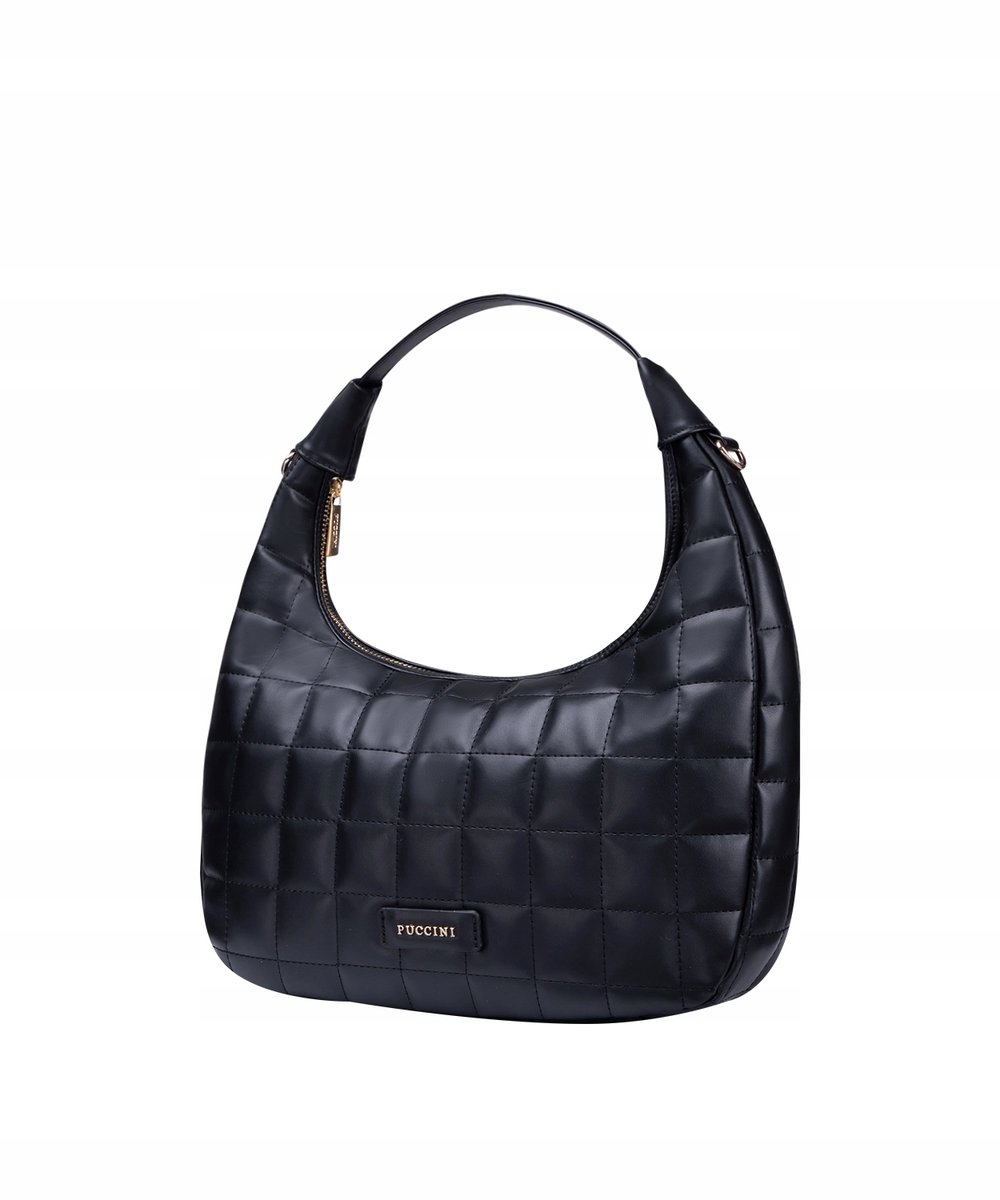 Torebka Damska Shopper Crossbody Mała Pikowana PUCCINI Czarna BK1231163M-1