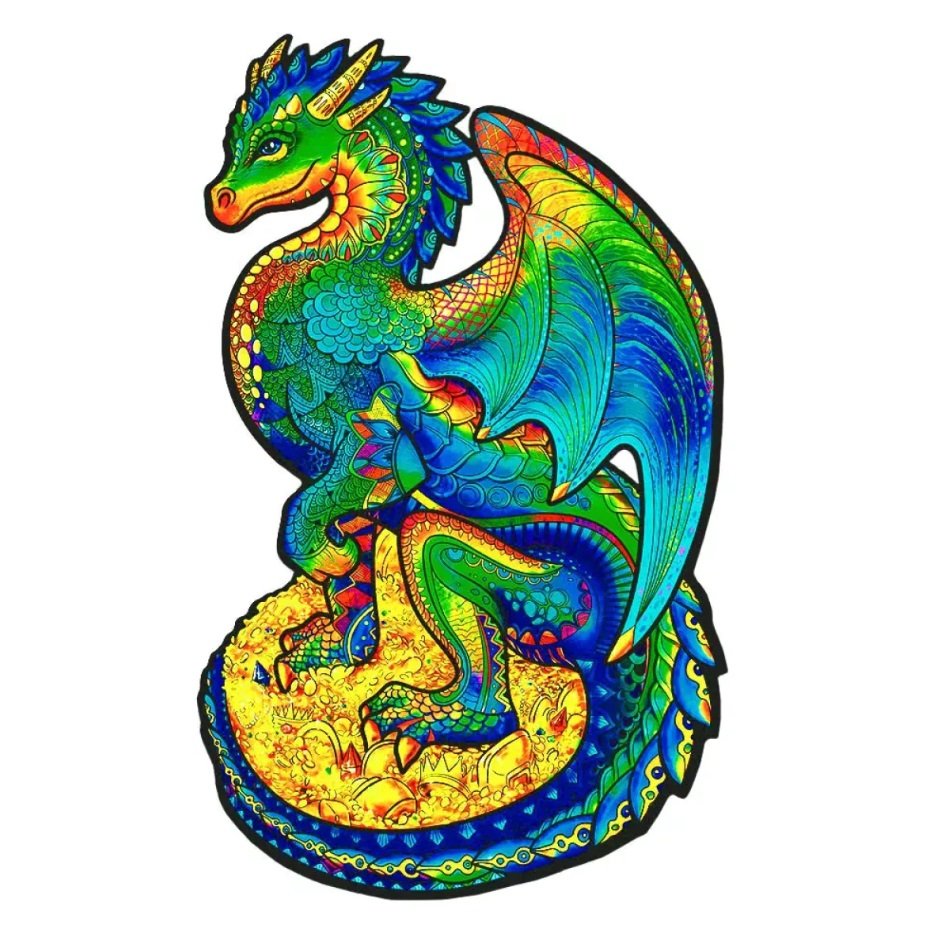 Smok strażnik drewniane puzzle 100 el. Unidragon