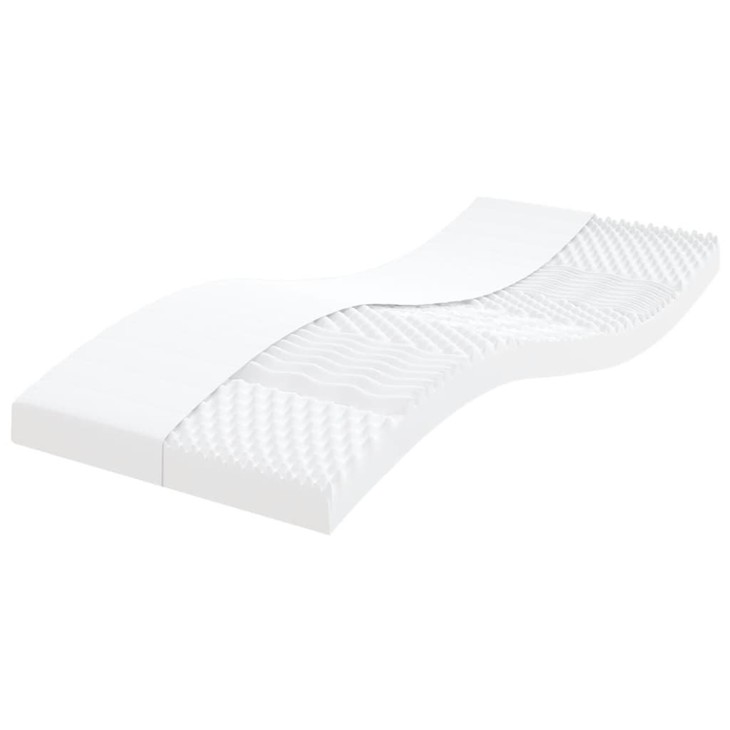 vidaXL Materac piankowy, biały 100x210 cm, 7-strefowy, twardość 20 ILD