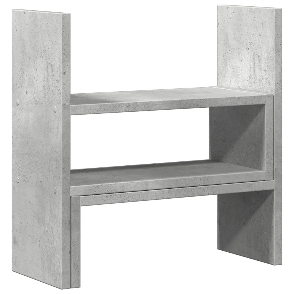 vidaXL Organizer na biurko, regulowany, szarość betonu, 40x17x41 cm