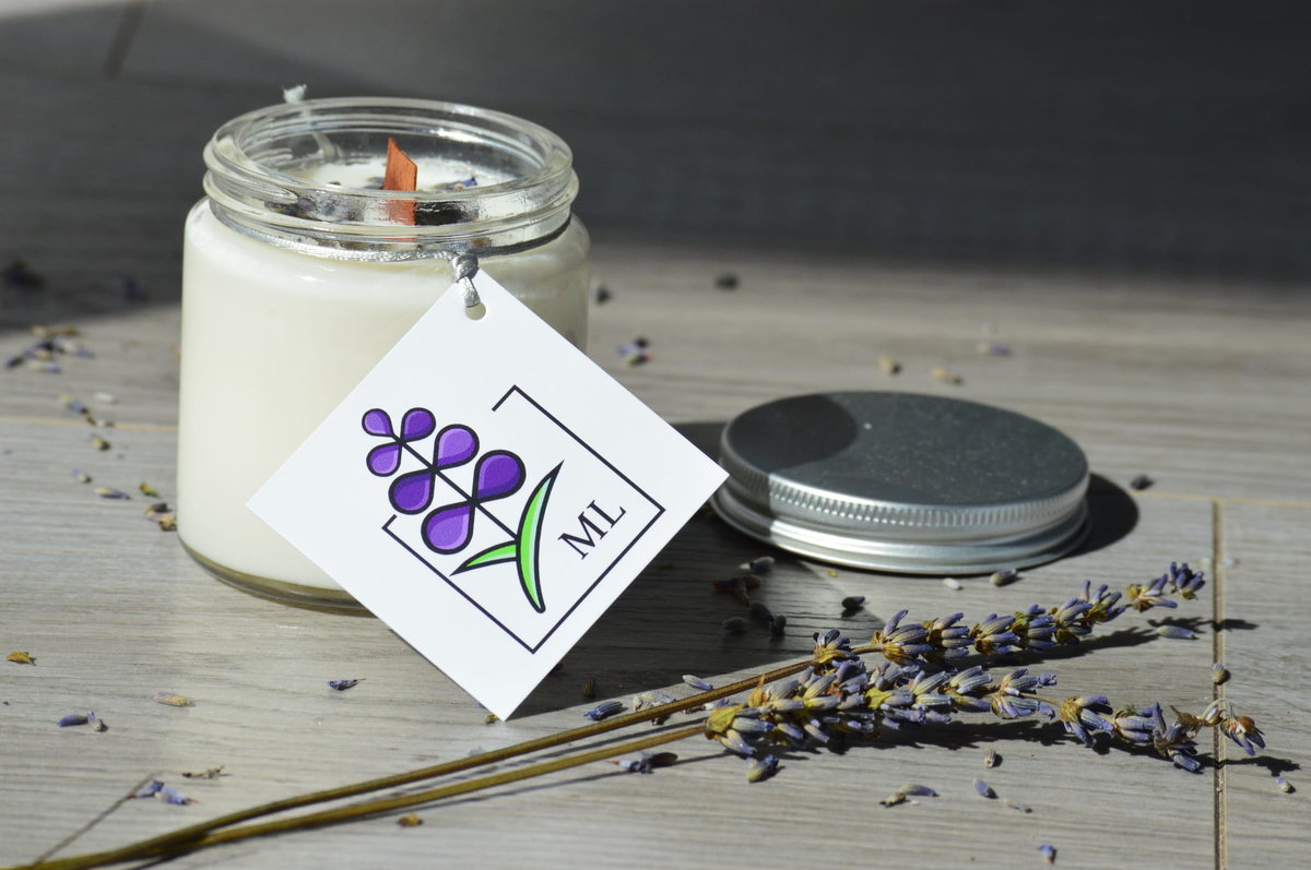 ŚWIECZKA SOJOWA Z OLEJKIEM LAWENDOWYM - 60 ml, Manufaktura Lawendy