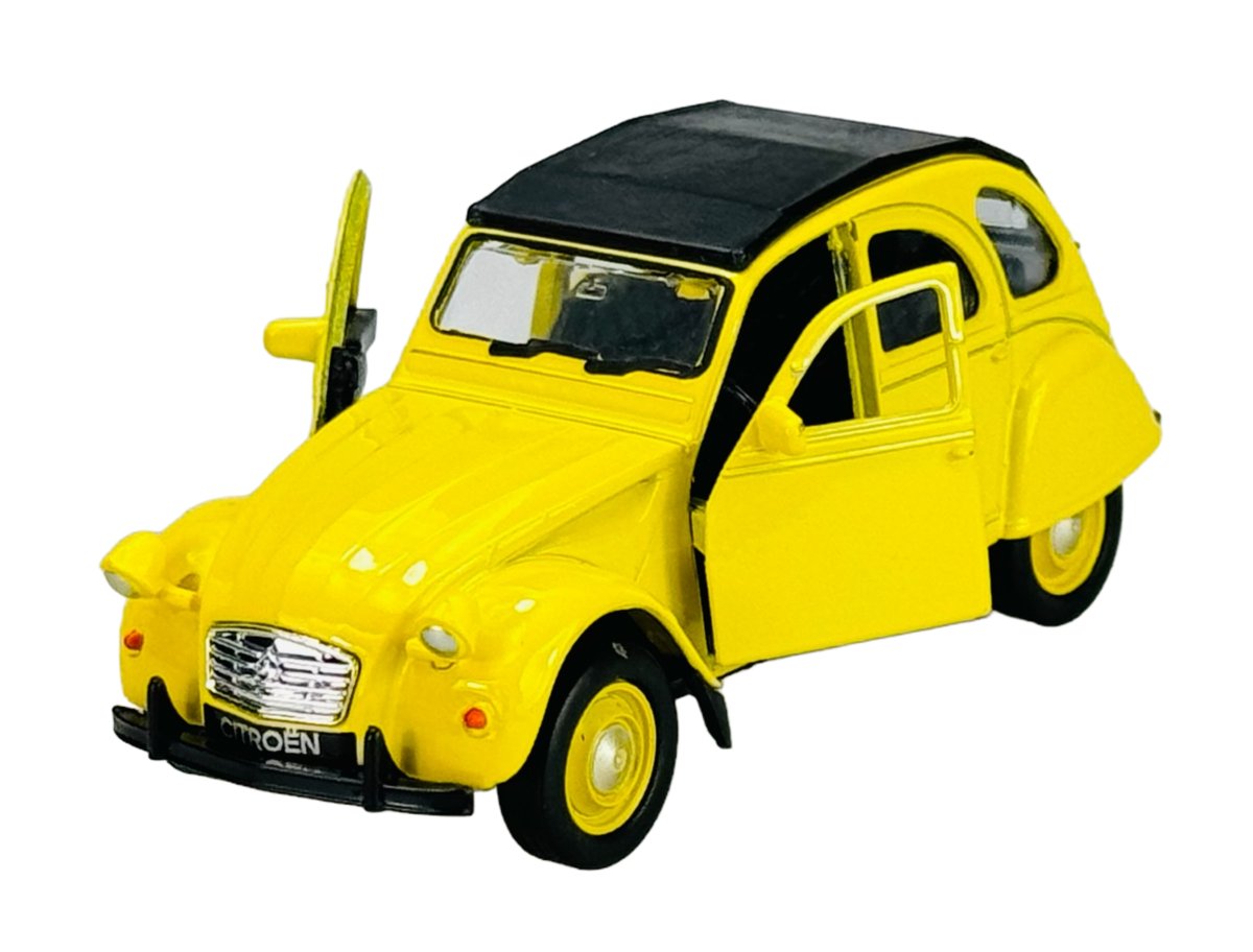 WELLY OLD TIMER CITROEN 2CV ŻÓŁTY Z DACHEM 1:34 43625