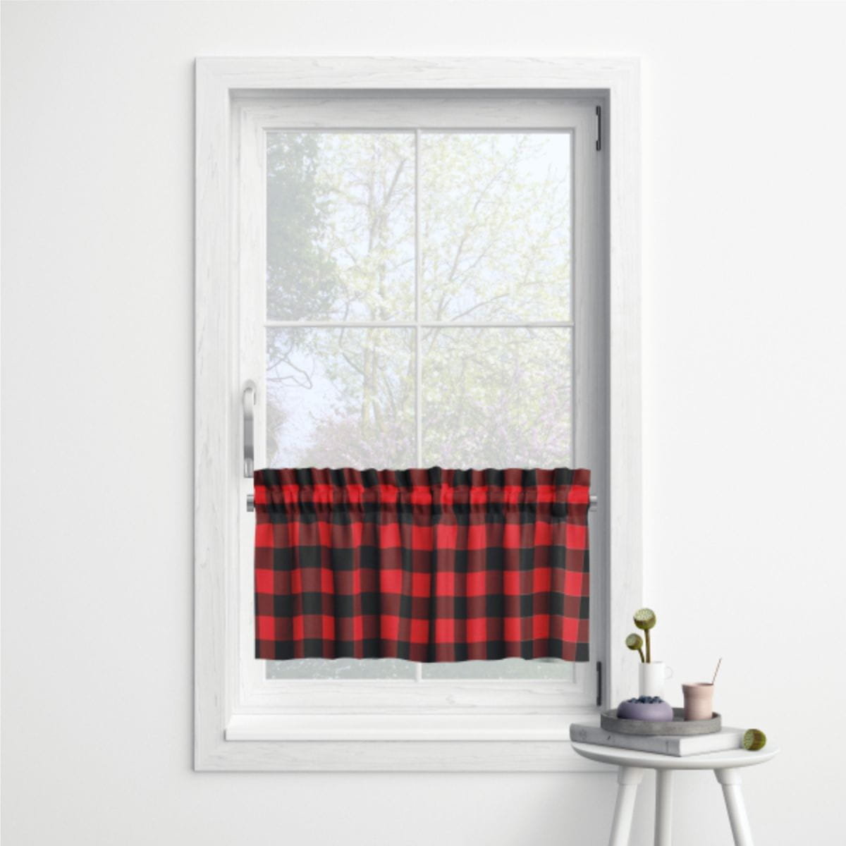 Zazdrostka CLASSIC wzór CL10 | czarno-czerwona krata 30 x 90 cm