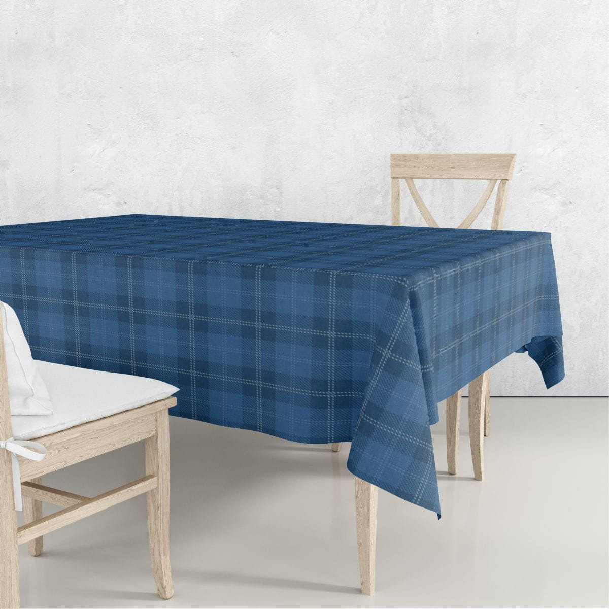 Obrus CLASSIC wzór CL08 | niebieska krata 130 x 170 cm