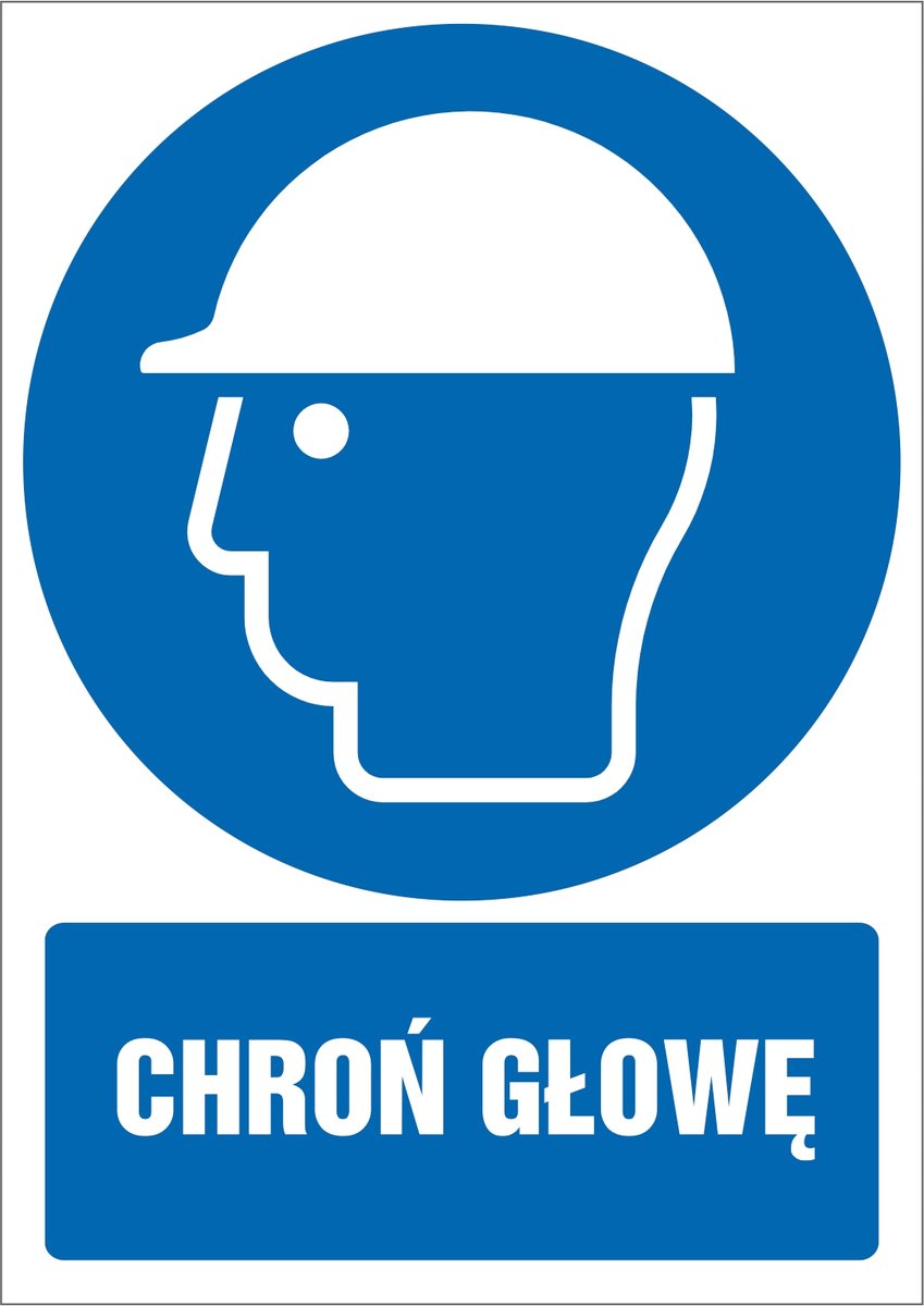 Naklejka Chroń głowę 30x42cm